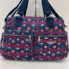 Y562　Kipling キプリング　 2way　ボストンバッグ　ショルダーバッグ　ハンドバッグ　トートバッグ　ネイビー系　レディース　軽量　ポケット多数　カジュアル　シンプル