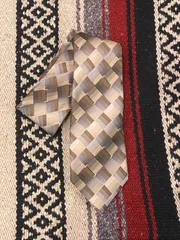 古着 ネクタイ 総柄 茶系