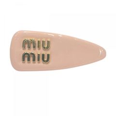 miu miu ヘアピン ピンク ゴールド サテン - メルカリ