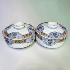 伊万里焼 冨貴長春 花色絵 蓋付茶碗 時代物 2客 九谷焼~ - メルカリ