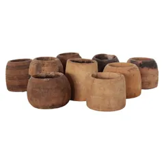 ヴィンテージ 花瓶 フラワーベース フラワーポット プリミティブ primitive 木製 インテリア 一点もの 店舗什器 アンティーク ビンテージ インテリア 雑貨 シャビーシック ブラウン ベージュ