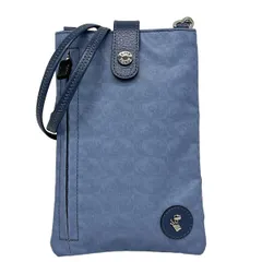 PELLE BORSA(ペレボルサ) ショルダーバッグ - ライトブルー×ブルーグレー ストラップ着脱可/スマホポシェット レザー