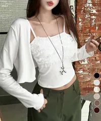 キャミソール カーディガン アンサンブル 春夏 レディース 薄手 ニット セット