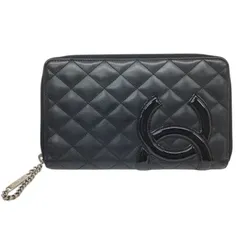 CHANEL【シャネル】オーガナイザー　ラウンドファスナー長財布　マトラッセ　カンボンライン　ラージウォレット　ブラック　ピンク【中古品/USED-B】質屋　かんてい局那覇店　ｎ3101559927300032