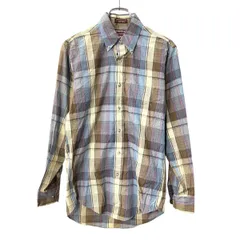 ～90s CHAPS RALPHLAUREN 長袖 チェックシャツ S ベージュ マルチカラー チャップス ラルフローレン ボタンダウン トップス 春物 a803-5785