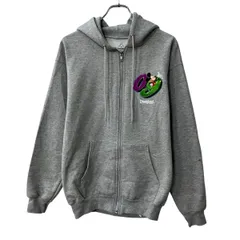 00s Disneyland キャラクタースウェット パーカー S グレー ディズニーランド ジップアップ 00年代 ミッキー フーディー 秋物 a803-5790