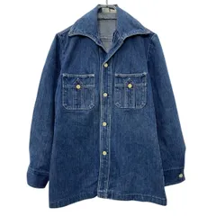 70s～ USA製 Wrangler デニムジャケット M インディゴブルー ラングラー 開襟 70年代～ カジュアル 薄手 ライトアウター 春物 a803-5837