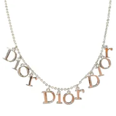 Christian Dior ディオール ロゴ チャーム ネックレス シルバー 管理番号：11106
