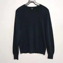 55 66 ユニクロ カシミア100 DARK GREEN M