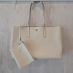 kate spade ケイトスペード トートバッグ ホワイト ポーチ付 ラージトート ショルダーバッグ かばん 通勤 大容量 【11810】