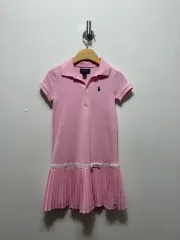 5t ポロラルフローレン ピンク プリーツ カラ ワンピース