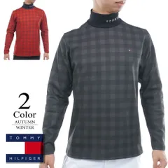 【セール/40％OFF】トミーヒルフィガー ゴルフウェア チェック柄 長袖ハイネックシャツ thma569 【L寸：メンズ】TOMMY HILFIGER ゴルフウエア シャツ メンズ【秋冬】【メール便】