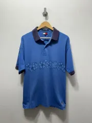トミーヒルフィガー ブルー ハワイアン 半袖 カラーTシャツ XL
