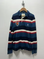 ビーンポール オックスフォード ストライプ ラグビーシャツ 長袖 M