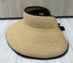 極美品】アシーナニューヨーク サンバイザー 麦わら ブラック ベージュ