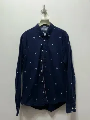 トミーヒルフィガー ネイビー テニス シャツ S