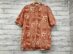 reyn spooner アロハシャツ／プルオーバー／ラハイナセーラー柄／オレンジ