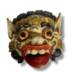 木彫りの鬼面 魔除け お守り 呪物 - メルカリ
