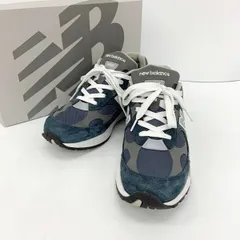 NEW BALANCE ニューバランス スニーカー U992NY スエード ローカット シューズ アメリカ製 箱付き メンズ 27cm ネイビー 靴 DF18261■