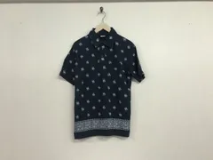 本物チャンピオンChampionコットンペイズリー柄プリント半袖ポロシャツメンズサーフアメカジミリタリーワークスポーツビジネススーツゴルフストリートグレーL