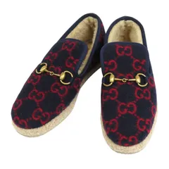 グッチ ホースビット ムートン スリッポン レディース ネイビー GUCCI【中古】 【アパレル・小物】