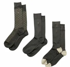 POLO RALPH LAUREN  8613PK-TOBACCO 25～27cm ビジネスソックス三足セット 並行輸入品