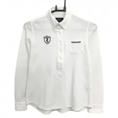 パーリーゲイツ 長袖ポロシャツ 白 胸ポケット ボタンダウン レディース 0(S) ゴルフウェア PEARLY GATES