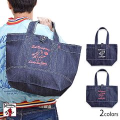 テッドマン TEDMANデニムトートバッグ TDBG-1400 オレンジプリント 