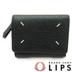 メゾンマルジェラ 4ステッチ 三つ折り ウォレット SA3UI0010P4455T8013 レザー レディース ブラック 【中古】