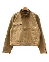 ラルフローレン RalphLauren POLO COUNTRY 90s Work Jacket ワーク ジャケット ジップアップ 襟コーデュロイ 短丈 アウター 薄茶 ジャケット ロゴ ベージュ Mサイズ 104MT-2866