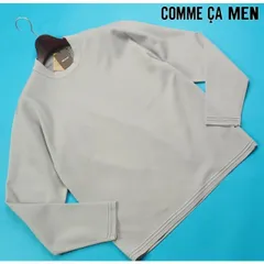 新品展示品定価1.9万円 COMME CA MEN コムサメン ミラノリブ クルーネックニット L薄灰(03) 34KM01-B1のサムネイル