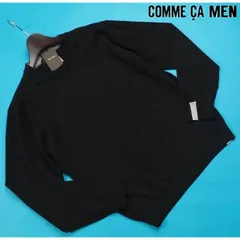 新品展示品定価1.7万円 COMME CA MEN コムサメン プレーティング クルーニット M黒(05) 34KK01-B1のサムネイル