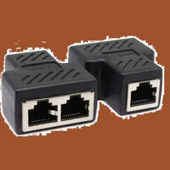 コンパクト ギガビット 分岐 股 タ 二 LANイーサネットソケットコネクタアダプタ プラグ ケーブル用中継インターネット RJ45 8P8C RJ45 ２分岐 2本セット LANケーブル延長コネクタ JUTOSU