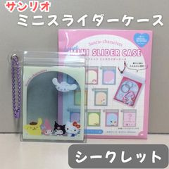 c212【新品・未使用品】サンリオキャラクターズ シークレット ミニスライダーケース（シークレット） 中身が見える フレームデザイン ミニケース コレクション雑貨 キャラクターグッズ グッズ ボールチェーン付き コンパクト 薬 小物 推し活 女の子 可愛い