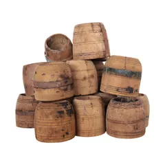 ヴィンテージ 花瓶 フラワーベース フラワーポット プリミティブ primitive 木製 インテリア 一点もの 店舗什器 アンティーク ビンテージ インテリア 雑貨 シャビーシック ブラウン ベージュ