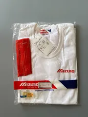 【新品タグ付】MIZUNO ミズノ 野球 アンダーシャツ 七分袖 160 白×赤 日本製 少年野球 メッシュ レトロ