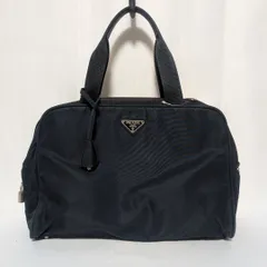 美品 プラダ テスート ナイロン ハンドバッグ トートバッグ ネイビー 三角ロゴ