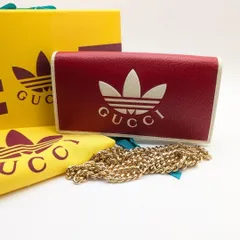 未使用級 グッチ アディダスコラボ チェーンウォレット ショルダーバッグ