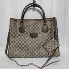 極美品 グッチ GGスプリーム インターロッキング 2way ハンドバッグ