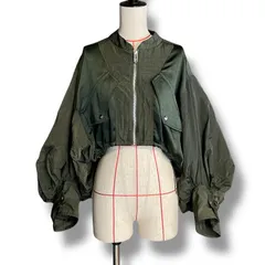 UN3D. アンスリード ボリュームスリーブショートブルゾン ギャザー ショート丈 ボリューム 薄手 軽量 カーキ サイズ38 レディース 春 ゴーゴー古着マルイ北千住店 10 No.1755
