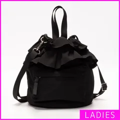 【新品・未使用】 2wayショルダーバッグ レディース 婦人 巾着バッグ ハンドバッグ フリルデザイン マチ ポケット カジュアル キレイめ おしゃれ かわいい 巾着タイプ トートバッグ コンパクト 大人 鞄 バッグ アリステラ ブラック 黒 622-040