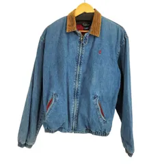 ポロバイラルフローレン Polo by RALPH LAUREN 90S ポニー刺繍 裏起毛 コーデュロイ切替 スウィングトップ デニムジャケット  メンズ import：M 