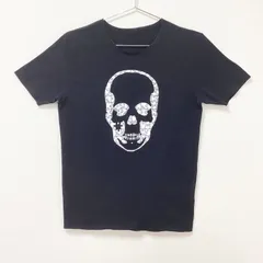 古着　美品　lucien pellat-finet　ルシアンペラフィネ　スカル　パズル　半袖　クルーネックTシャツ　レディース　Lサイズ　コットン　ブラック　黒　ドクロ　コロネット　ラグジュアリー　カットソーのサムネイル