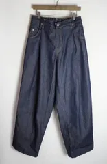 NEON SIGN ネオン サイン WIDE DENIM SLACKS RIGID DEINM SLACKS PANT リジッド タック デニム スラックス パンツ N0343 紺 46 1287Q★2のサムネイル