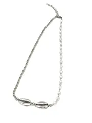 [AREUM] straykids ネックレス パール＆チェーン フィリックス着用モチーフ 韓国ファッション ピリクス 男女兼用 パールビーズ アシンメトリー 