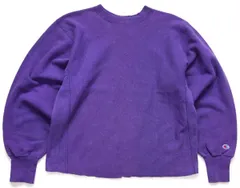 0s USA製 Championチャンピオン 無地 目無し カットオフ リバースウィーブ スウェット 紫 XL★ブランク ブックストア ビンテージ