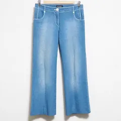 #apc シャネル CHANEL パンツ ソフトデニム 38 青系 08C ココボタン ステッチ イタリア製 レディース [907790]のサムネイル