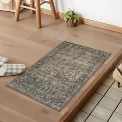 【数量限定】オールシーズン適用 小さい ふわふわ バスマット 50х80cm おしゃれ 滑り止め ペルシャ風 吸水 ラグマット 洗える 防音 屋外 泥落とし 室内 アンティーク 長方形 玄関マット 防臭 軽量 HAOCOO ヴィンテージ風 花柄のサムネイル