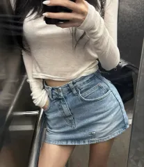 GU デニムキュロットスカート