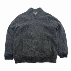 エルエルビーン ニットジャケット メンズ XLサイズ グレー 裏地チェック 厚手 ジップアップ アウトドア カジュアル 人気